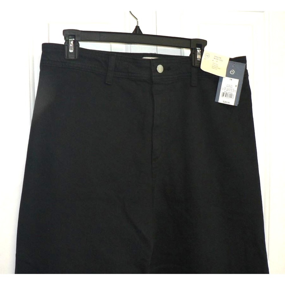 Universal Thread Women's High Rise Sailor Wide Leg Ankle Jeans in Black Size 14 - Picture 5 of 8